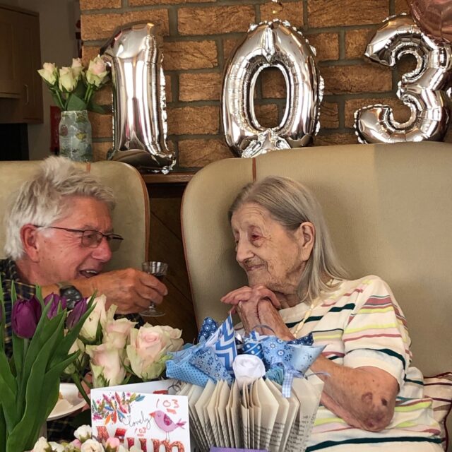 A happy 103rd birthday for Gladys at Toray Pines Care Home in Coningsby