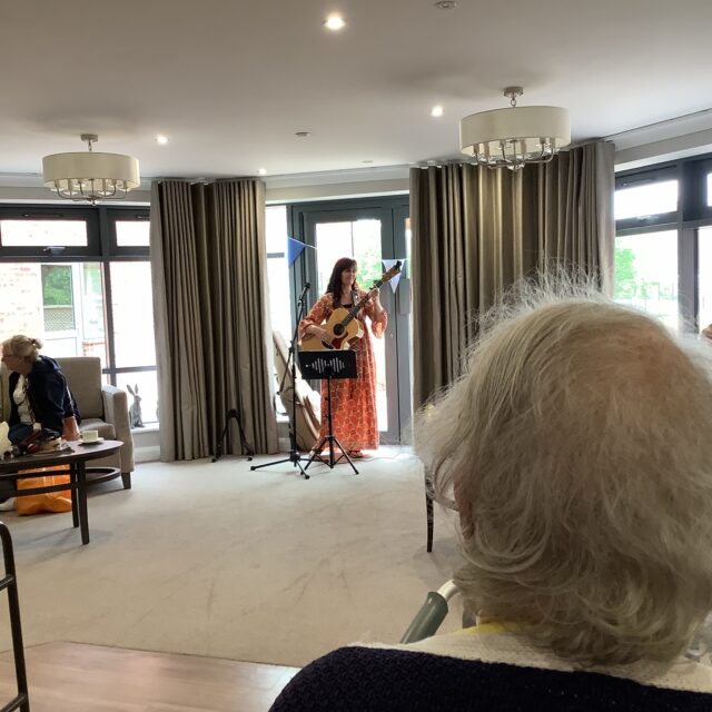 Local busker performs at Meadows Park