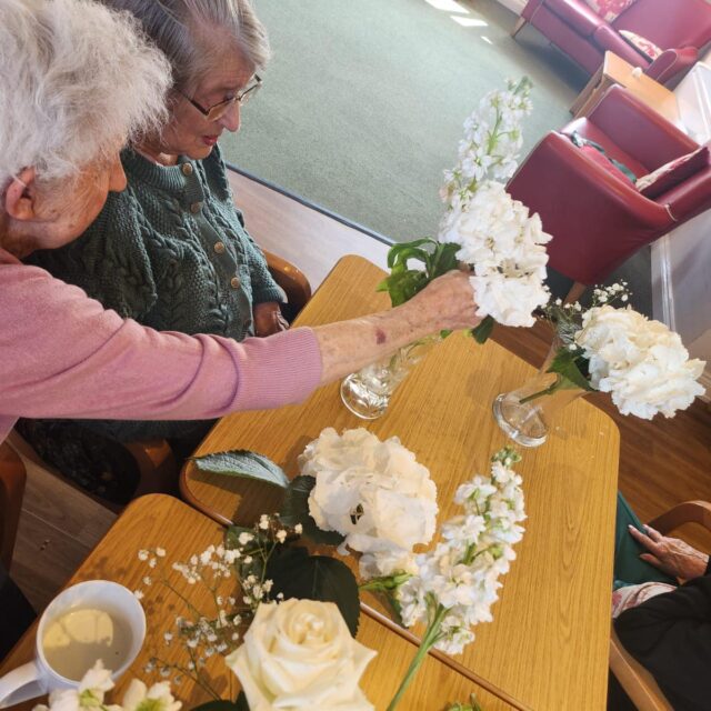 Flower arranging at Sandpiper