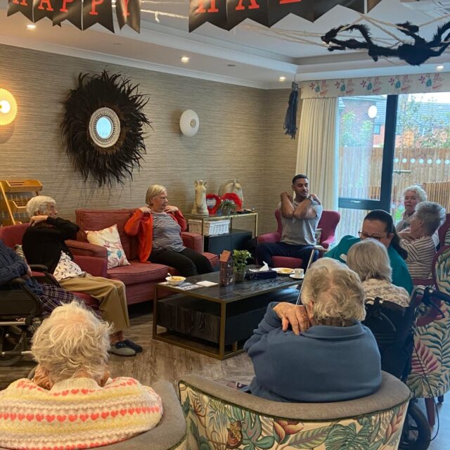 Chair yoga delights residents at Richard House