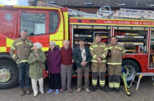 Alford Fire Station visit Sandpiper Care Home residents
