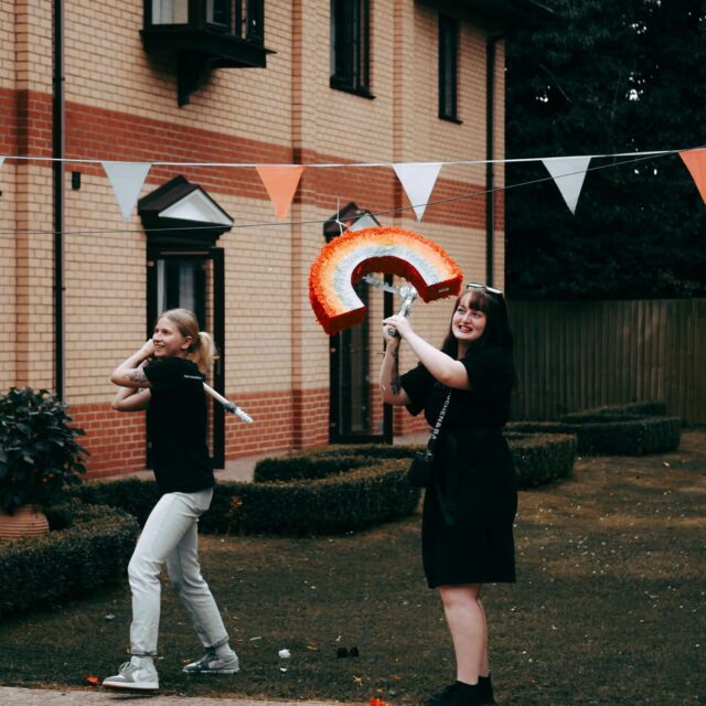 Pinata smashing and BBQ event at Hunters Creek