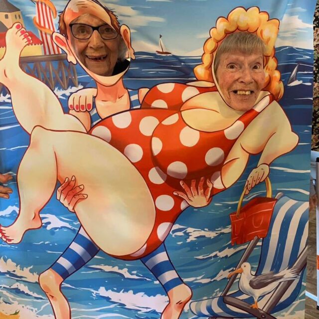 Residents at Humberston House are transported to the seaside for national beach day