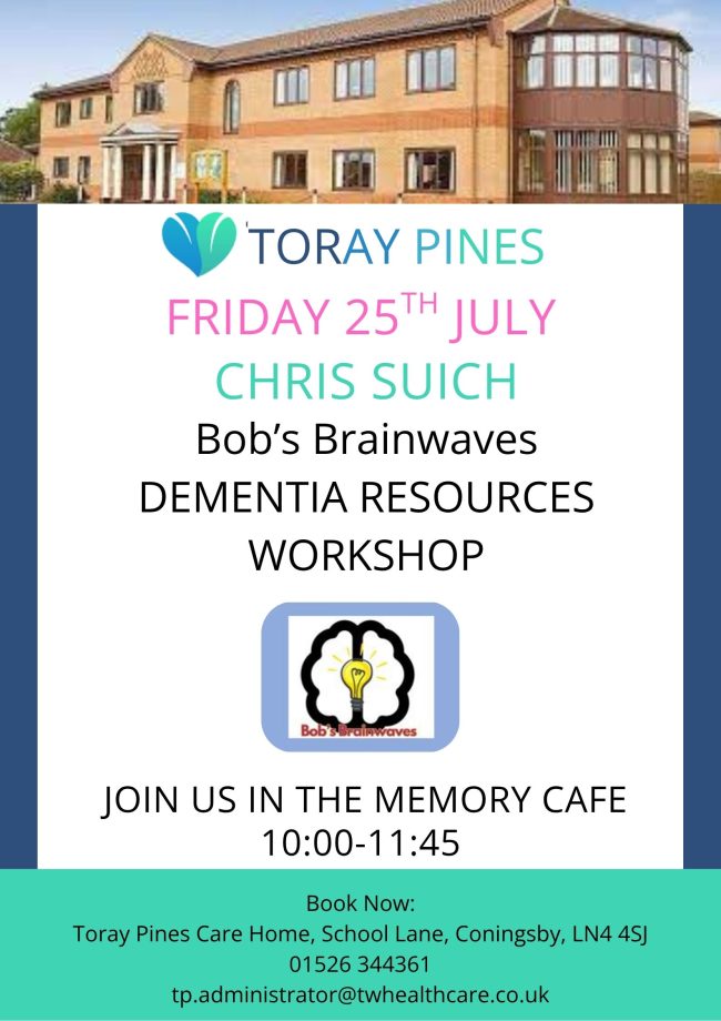 Bob’s Brainwaves Dementia Resources Workshop | 25th July