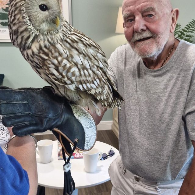 Bingley Park Care Home Residents Enjoy a Visit from Owl Adventures