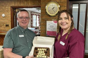 Steven celebrates 1 year at Sandpiper Care Home