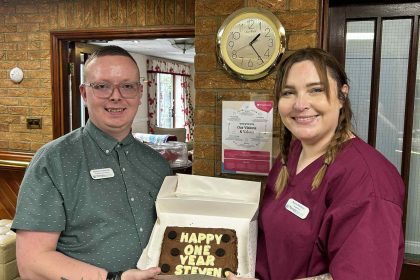 Steven celebrates 1 year at Sandpiper Care Home