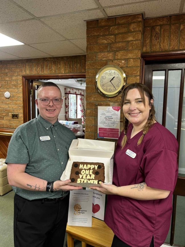 Steven celebrates 1 year at Sandpiper Care Home