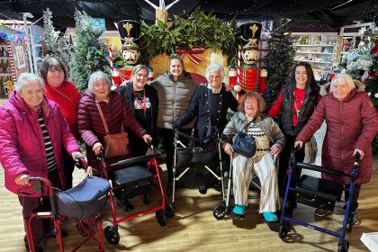 Residents enjoy a Christmas outing to Pennells Garden Centre