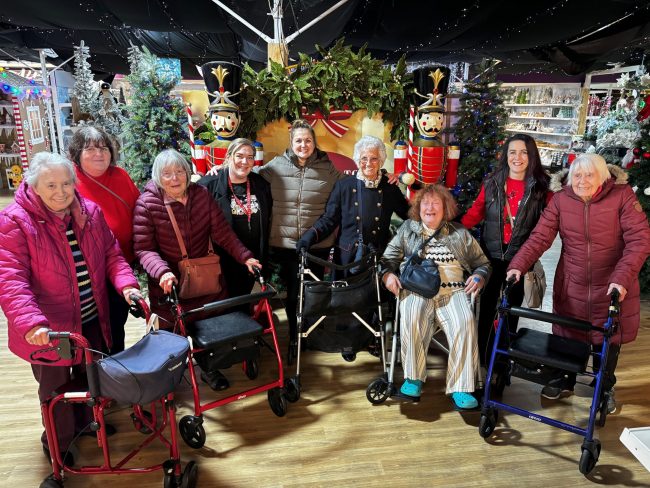 Residents enjoy a Christmas outing to Pennells Garden Centre