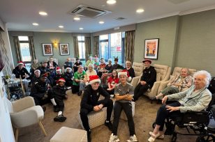 Trent Bridge Care Home welcomes Notts County FC Youth Team for a festive morning of fun, connection, and Christmas cheer
