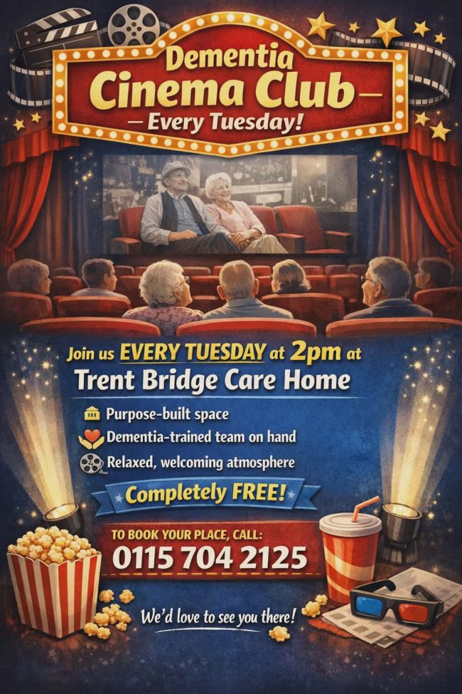 Join Us for Our Weekly Cinema Club at Trent Bridge Care Home